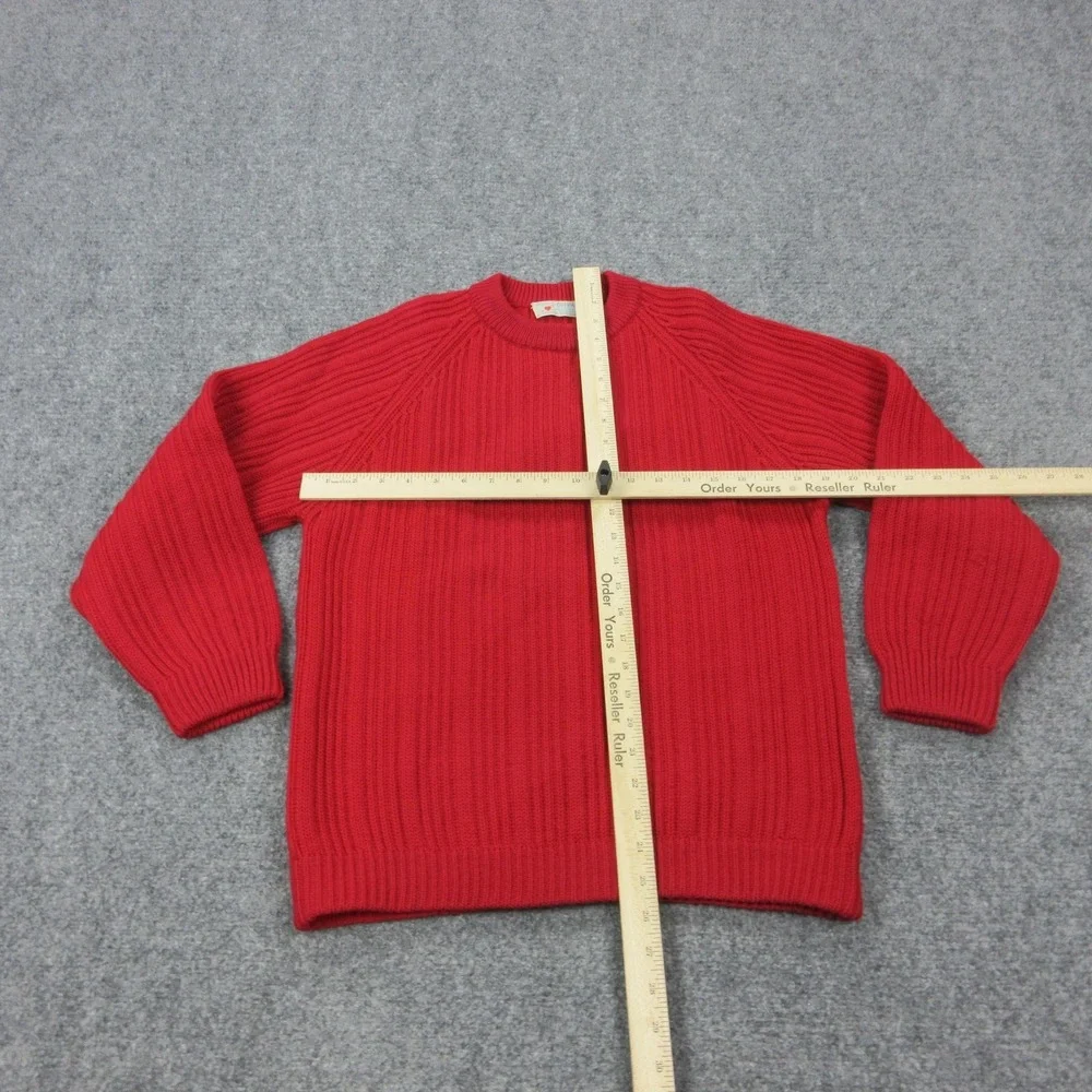 Vintage Obermeyer Sweater Mens Medium Red Wool Chunky‎ Knit Ski Pullover Austria